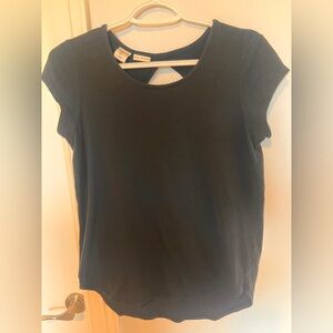 Max Studio Black Cut Out Short Sleeve Tee